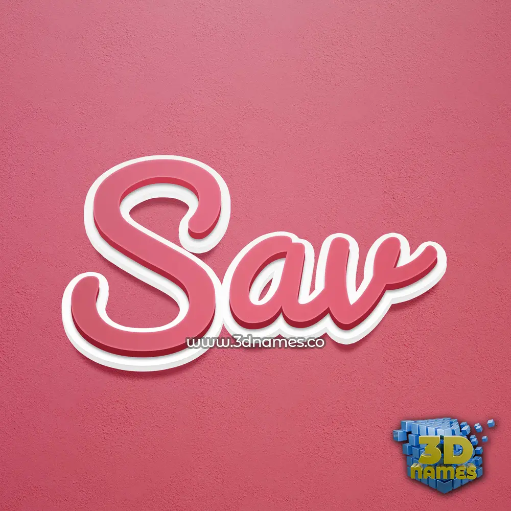 sav in Red Scribble style - 3D name wallpaper