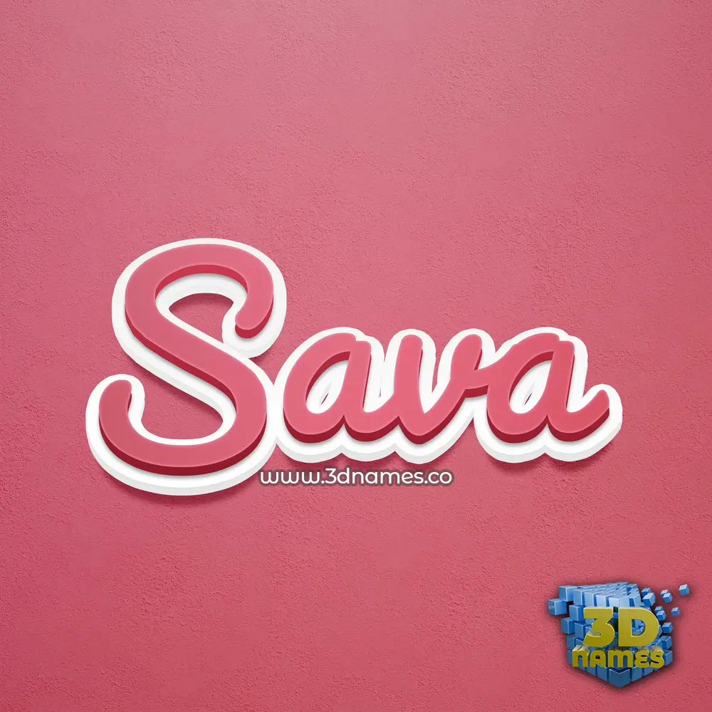 sava in Red Scribble style - 3D name wallpaper