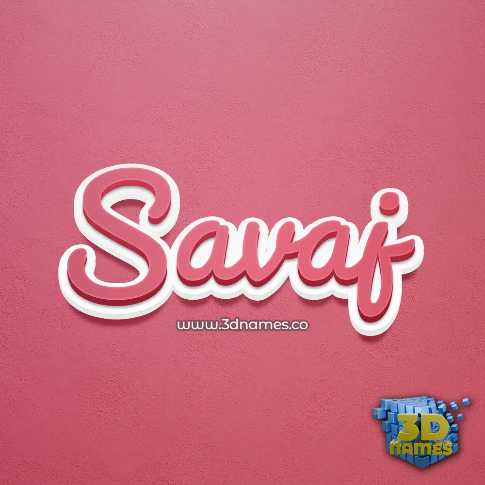 savaj in Red Scribble style - 3D name wallpaper
