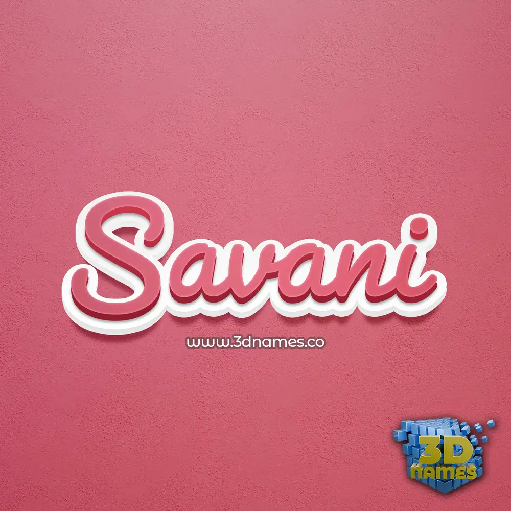 savani in Red Scribble style - 3D name wallpaper