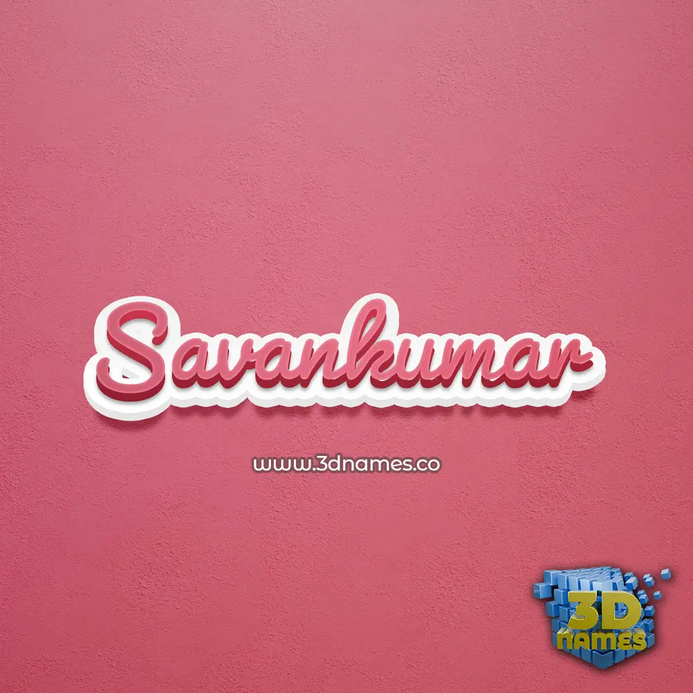 savankumar in Red Scribble style - 3D name wallpaper