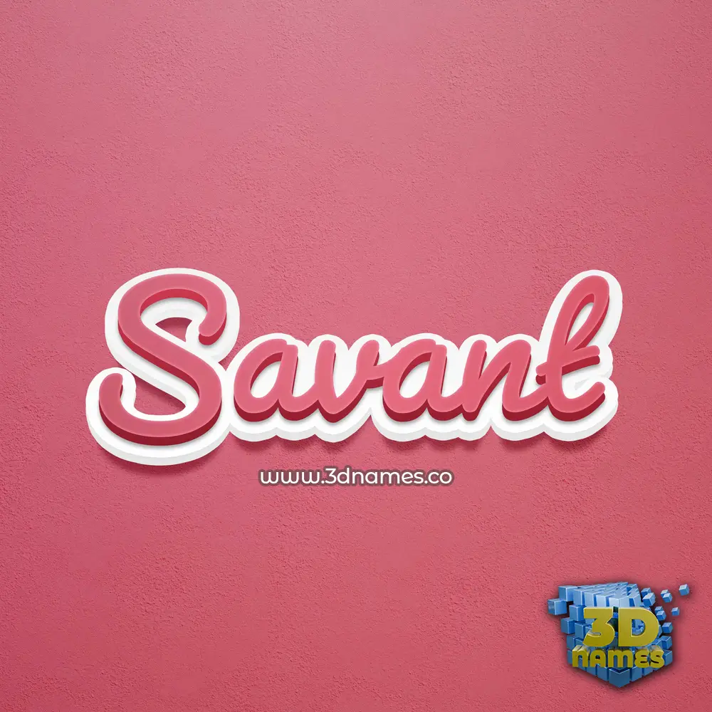 savant in Red Scribble style - 3D name wallpaper