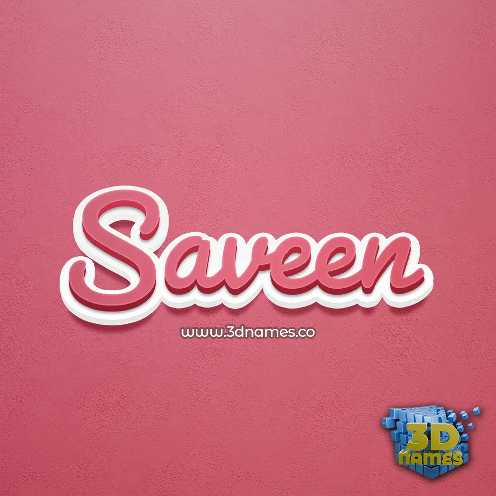 saveen in Red Scribble style - 3D name wallpaper