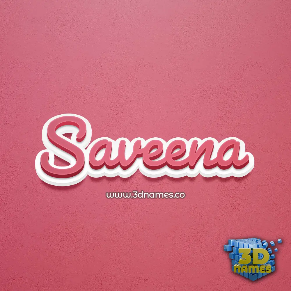 saveena in Red Scribble style - 3D name wallpaper