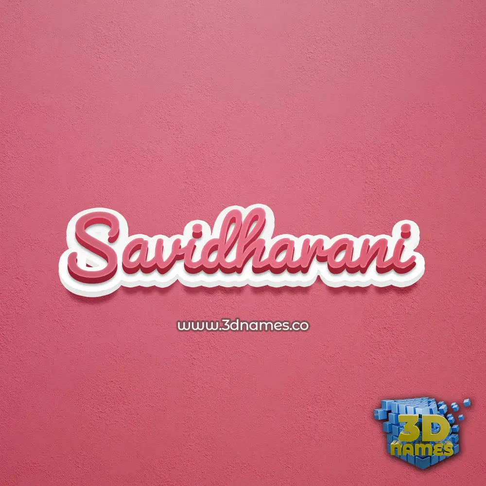 savidharani in Red Scribble style - 3D name wallpaper