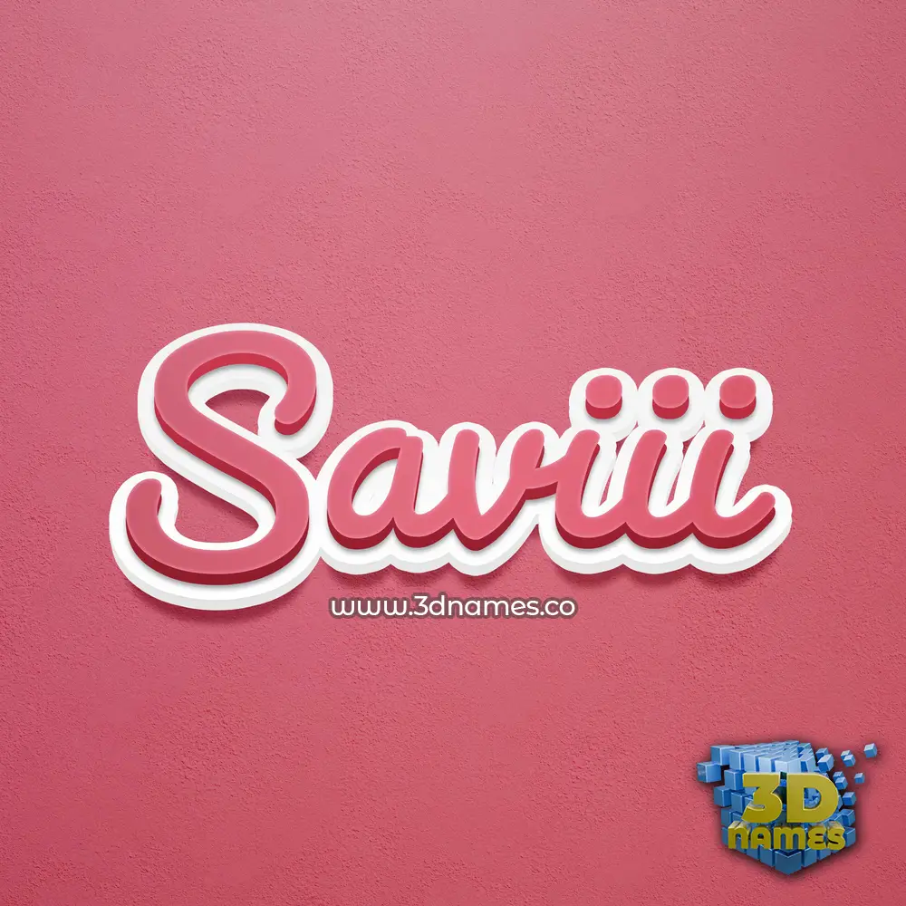 saviii in Red Scribble style - 3D name wallpaper