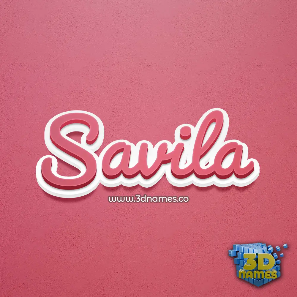 savila in Red Scribble style - 3D name wallpaper