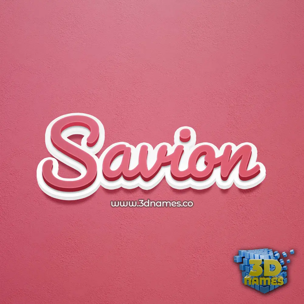 savion in Red Scribble style - 3D name wallpaper