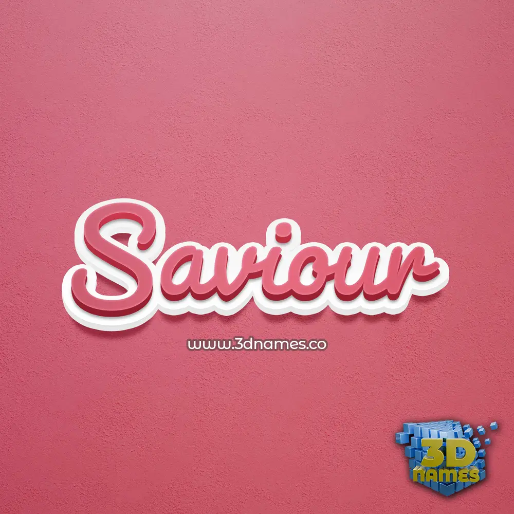 saviour in Red Scribble style - 3D name wallpaper