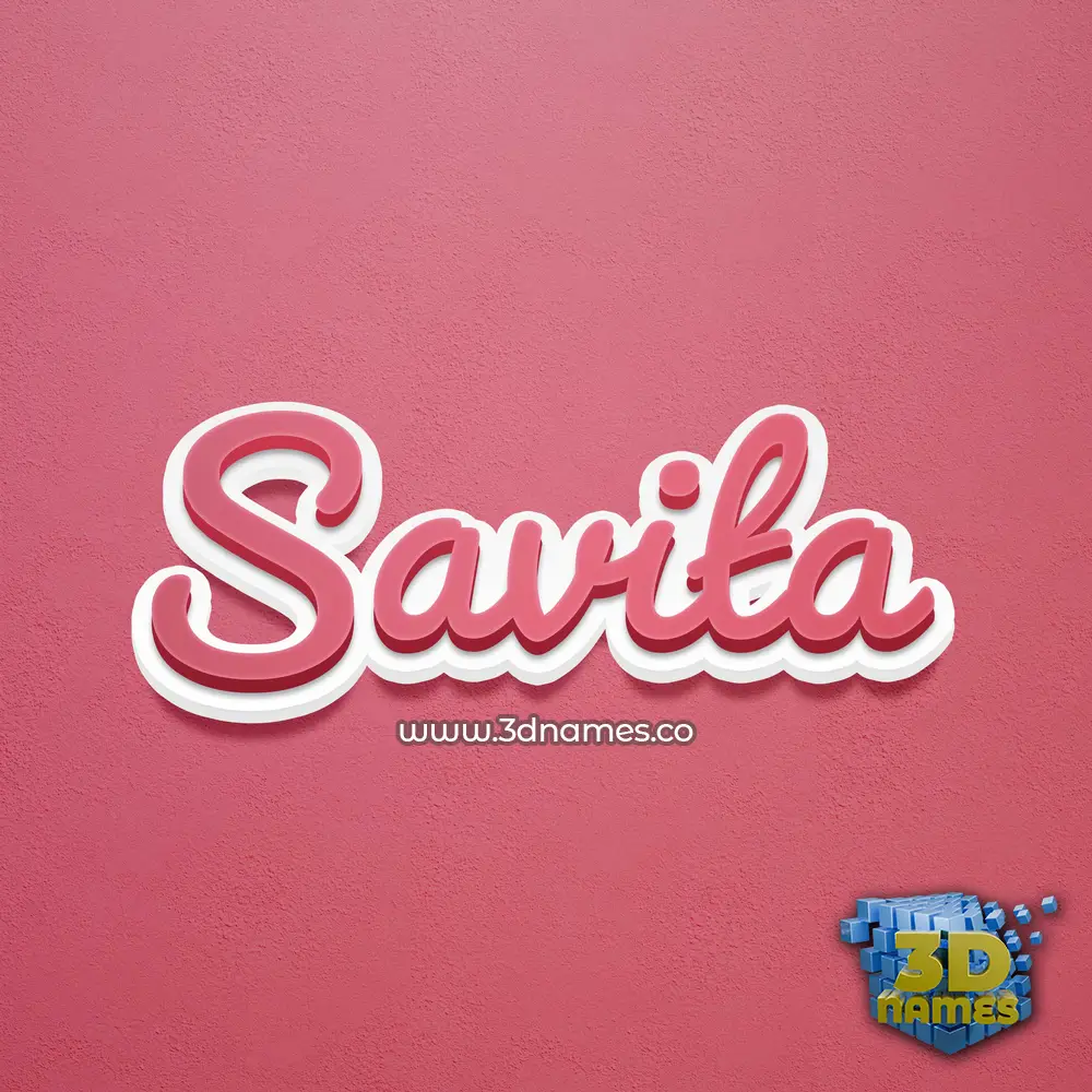 savita in Red Scribble style - 3D name wallpaper