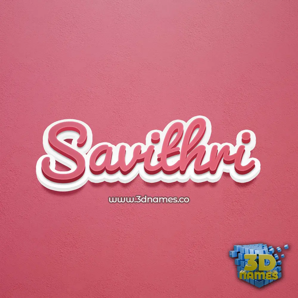 savithri in Red Scribble style - 3D name wallpaper