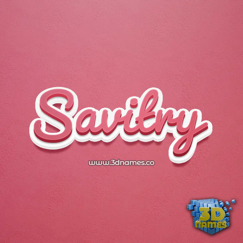 savitry in Red Scribble style - 3D name wallpaper