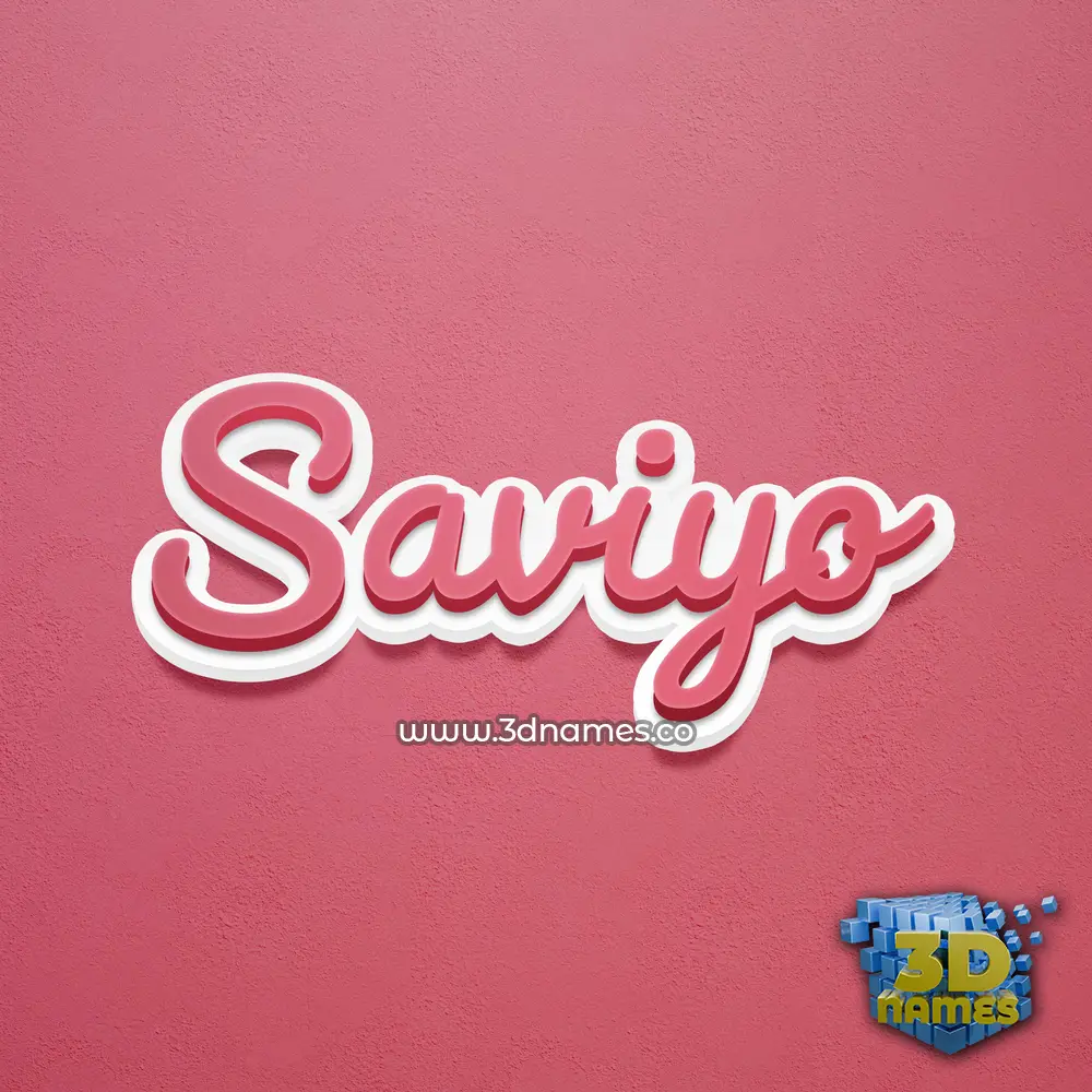 saviyo in Red Scribble style - 3D name wallpaper