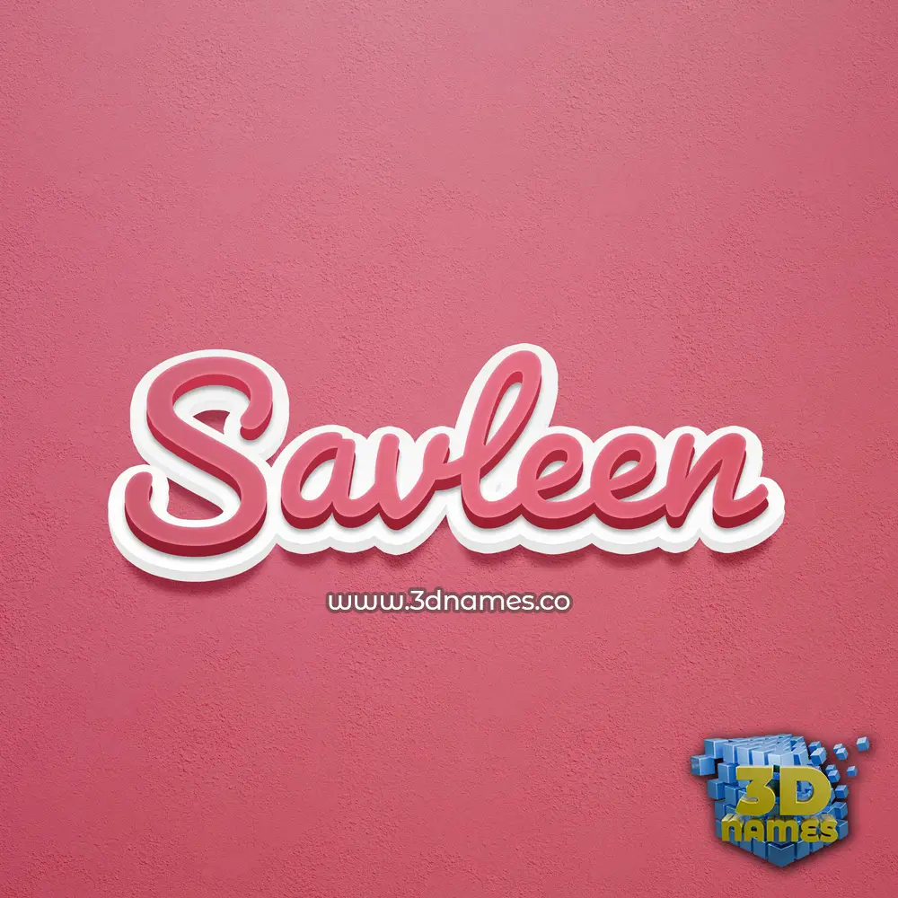 savleen in Red Scribble style - 3D name wallpaper