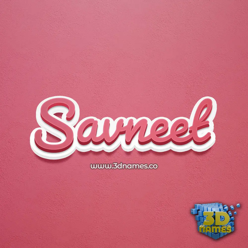 savneet in Red Scribble style - 3D name wallpaper