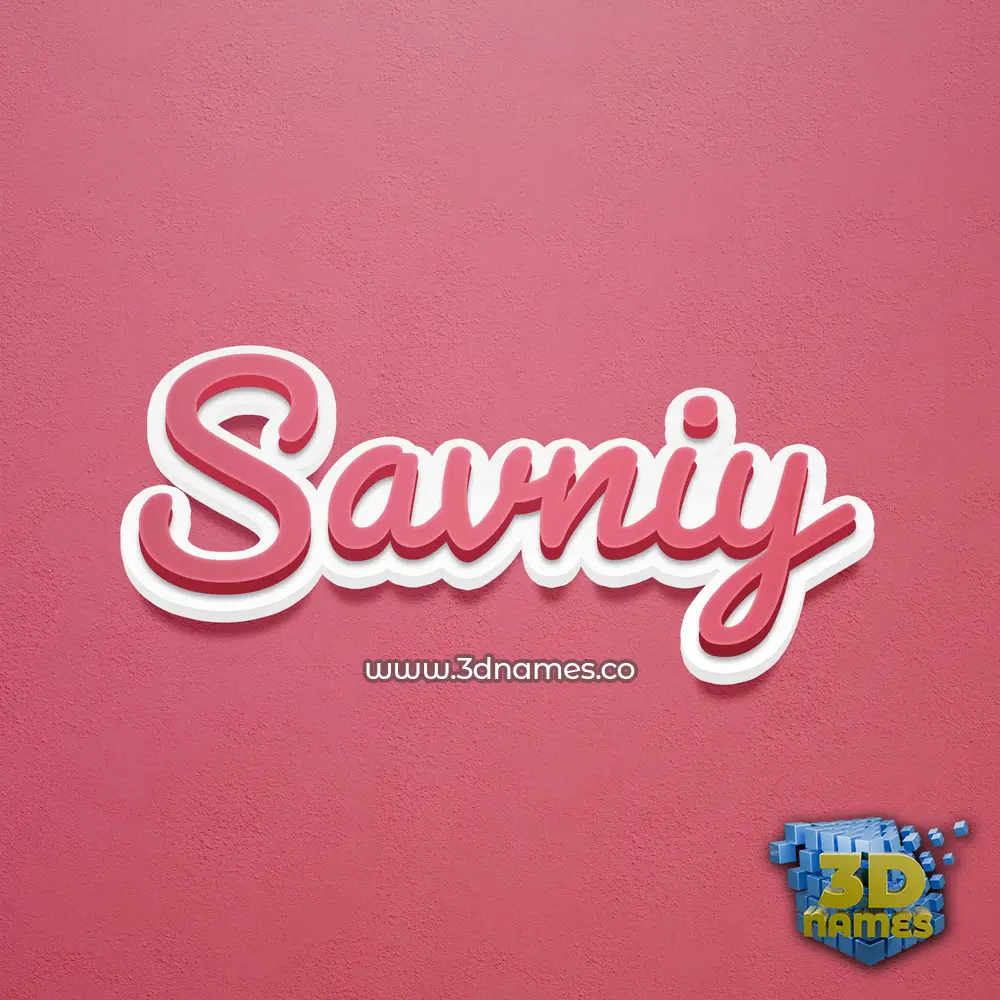 savniy in Red Scribble style - 3D name wallpaper