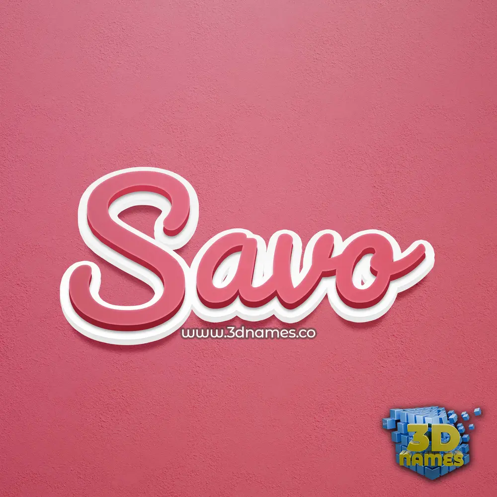savo in Red Scribble style - 3D name wallpaper