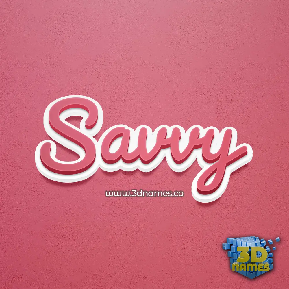 savvy in Red Scribble style - 3D name wallpaper