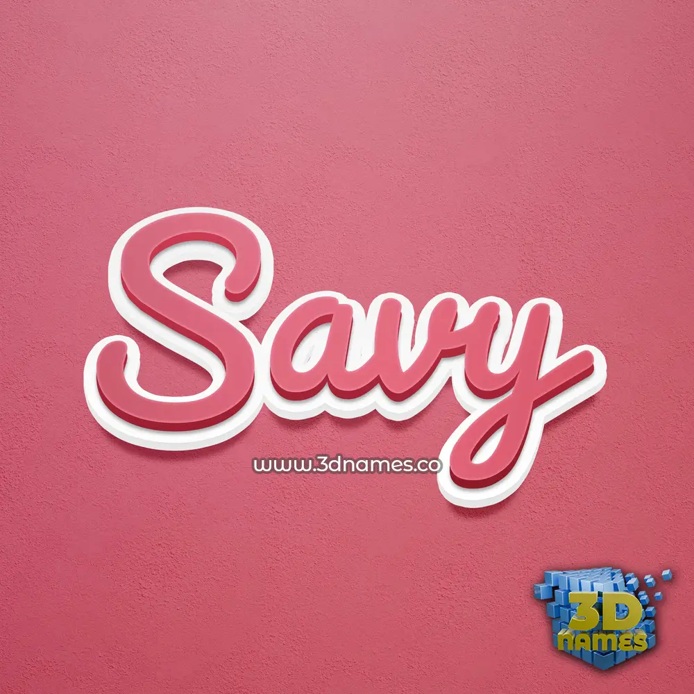 savy in Red Scribble style - 3D name wallpaper