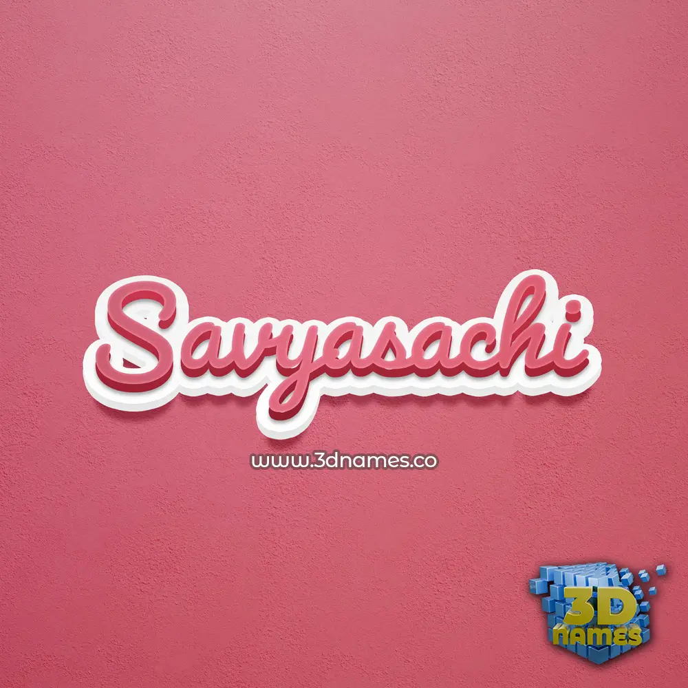 savyasachi in Red Scribble style - 3D name wallpaper