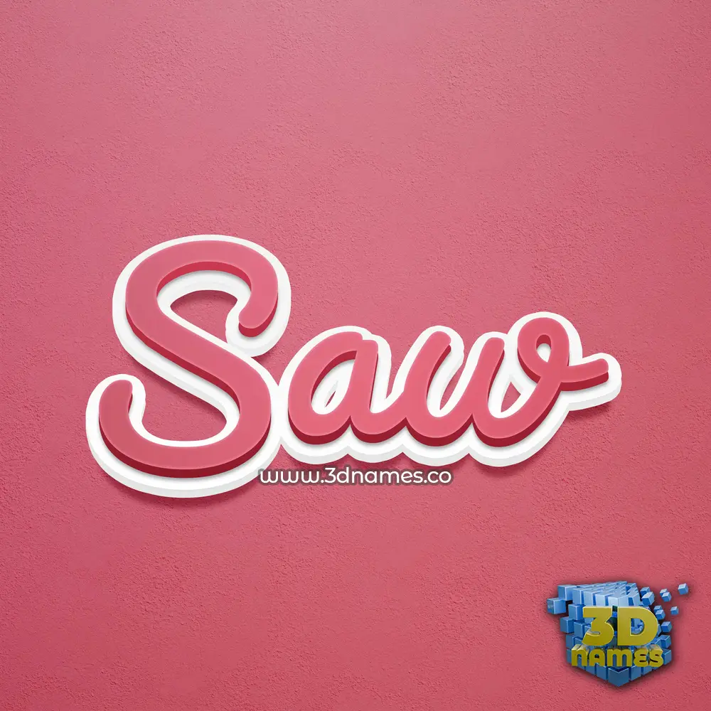 saw in Red Scribble style - 3D name wallpaper