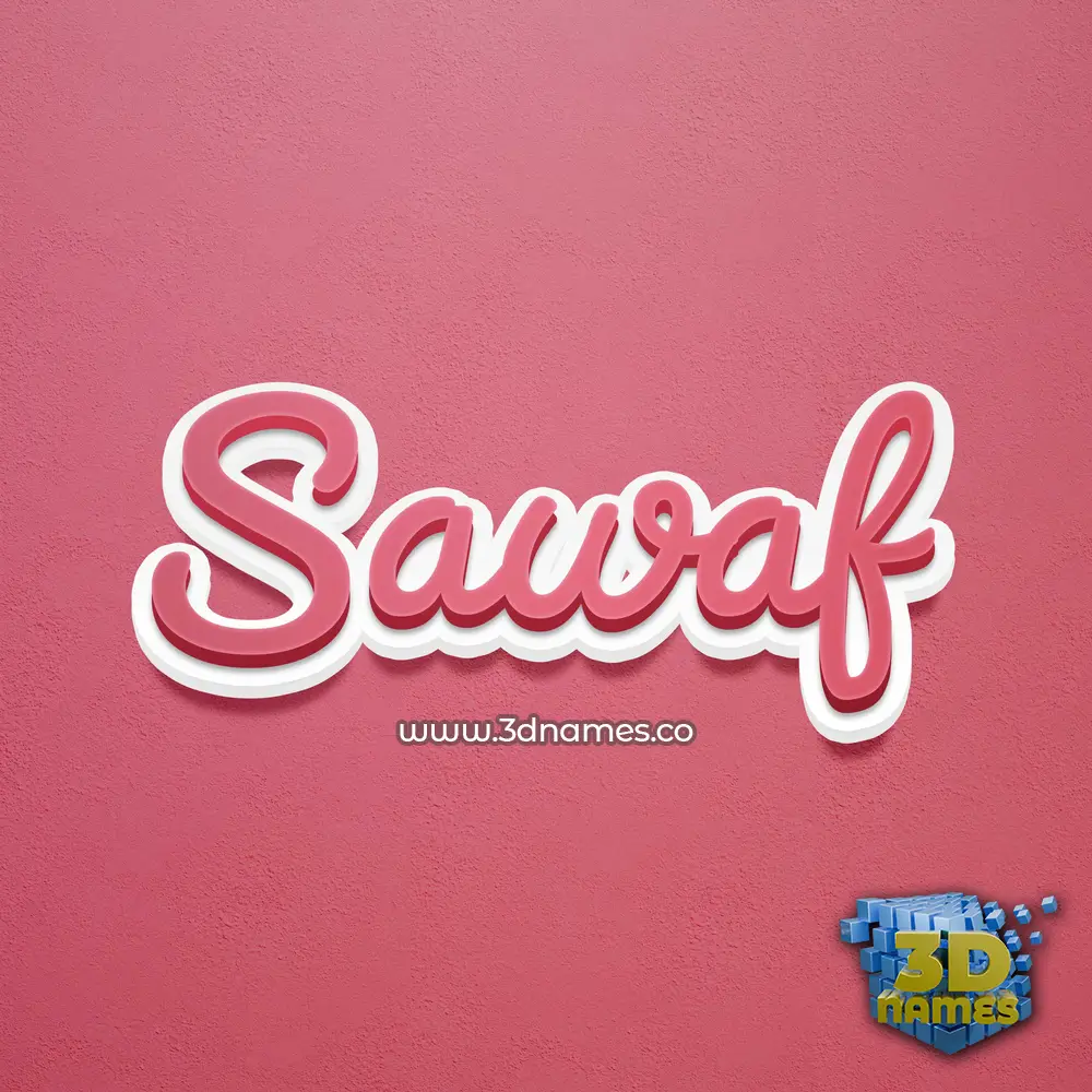 sawaf in Red Scribble style - 3D name wallpaper