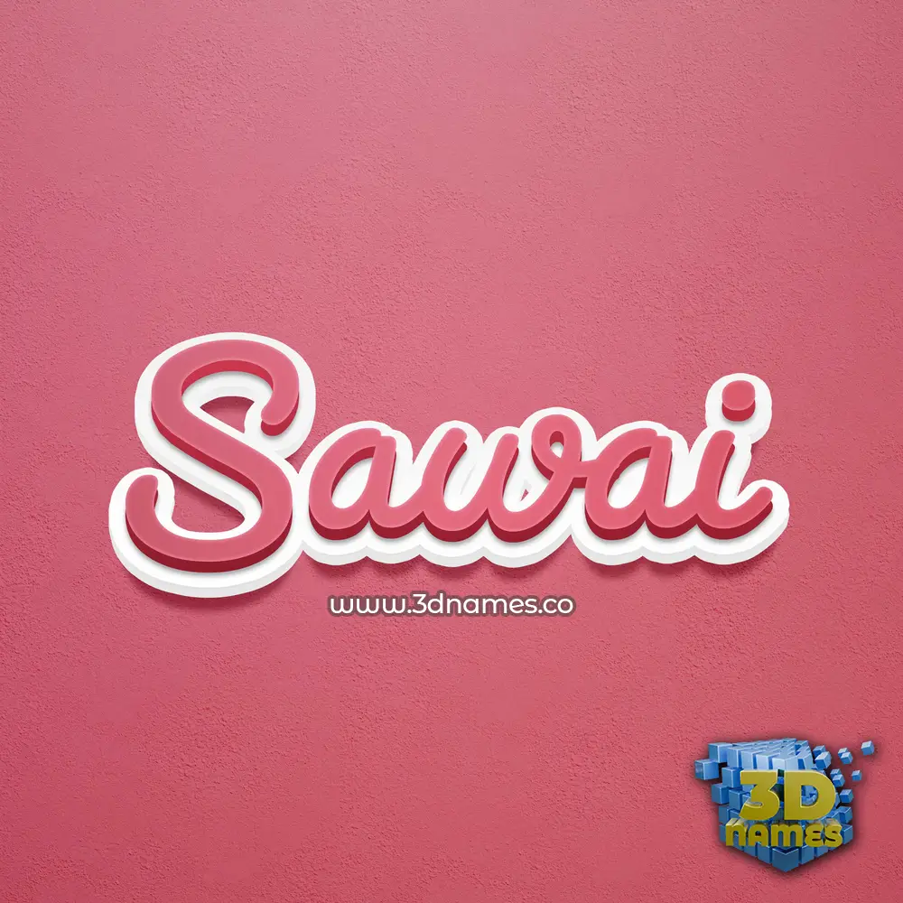 sawai in Red Scribble style - 3D name wallpaper