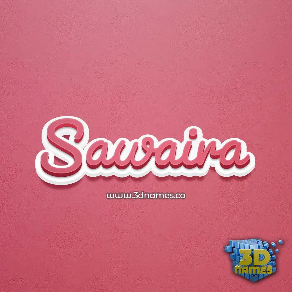 sawaira in Red Scribble style - 3D name wallpaper