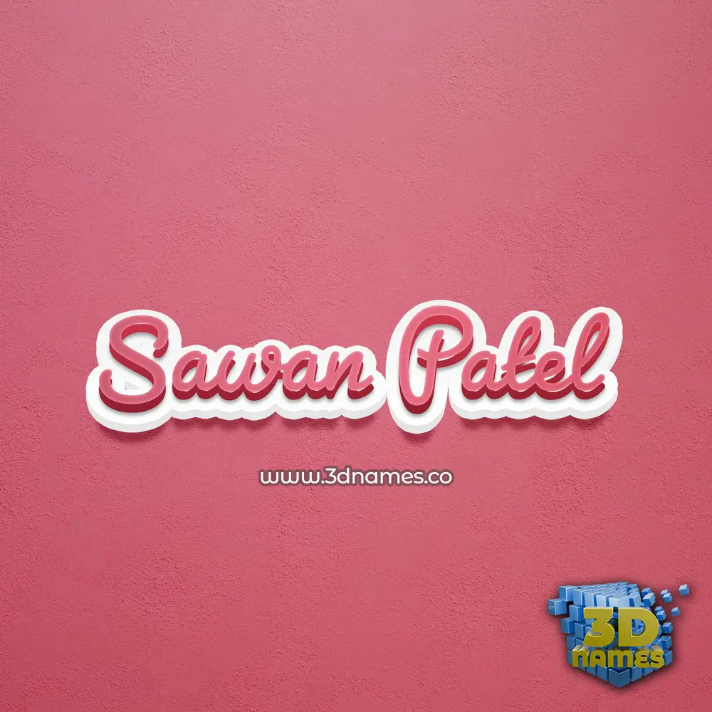 sawan patel in Red Scribble style - 3D name wallpaper