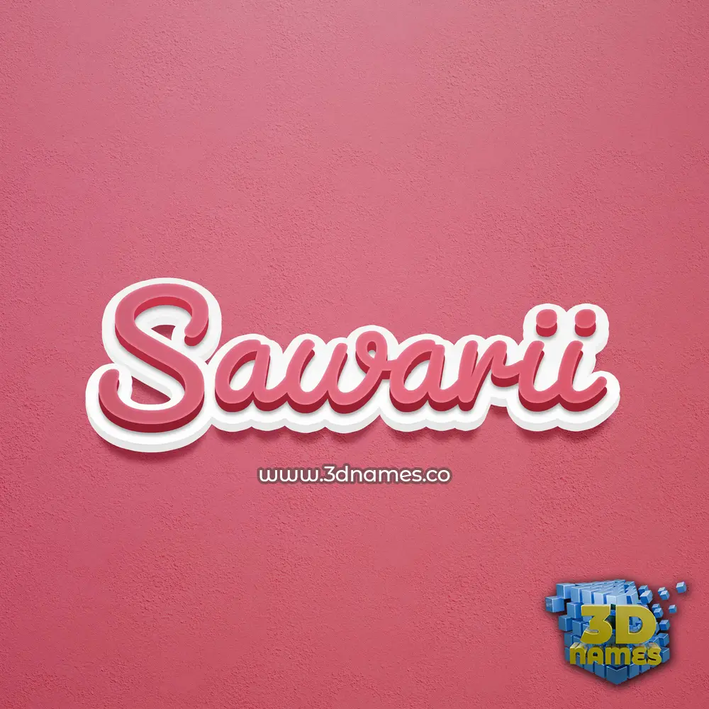 sawarii in Red Scribble style - 3D name wallpaper