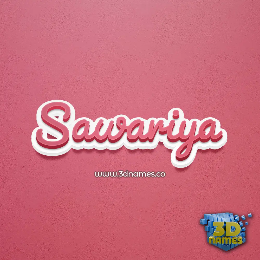 sawariya in Red Scribble style - 3D name wallpaper