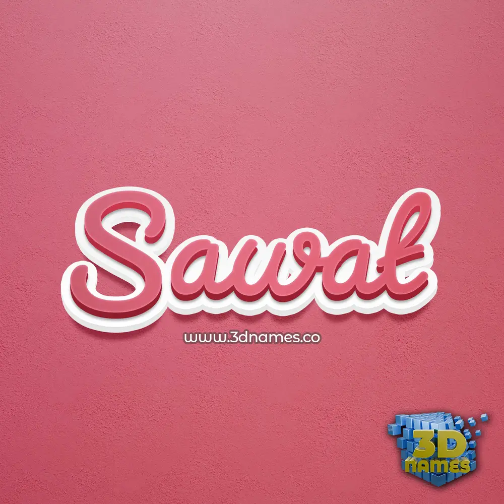 sawat in Red Scribble style - 3D name wallpaper