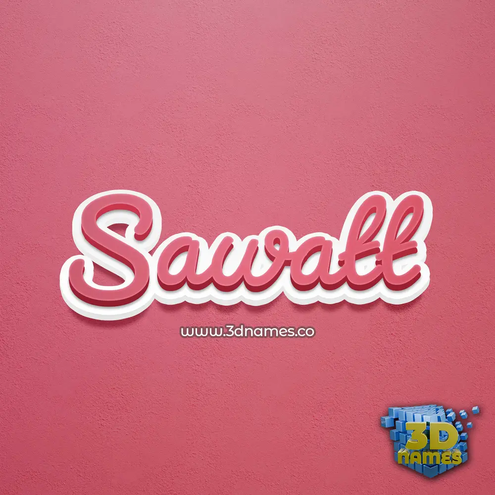 sawatt in Red Scribble style - 3D name wallpaper