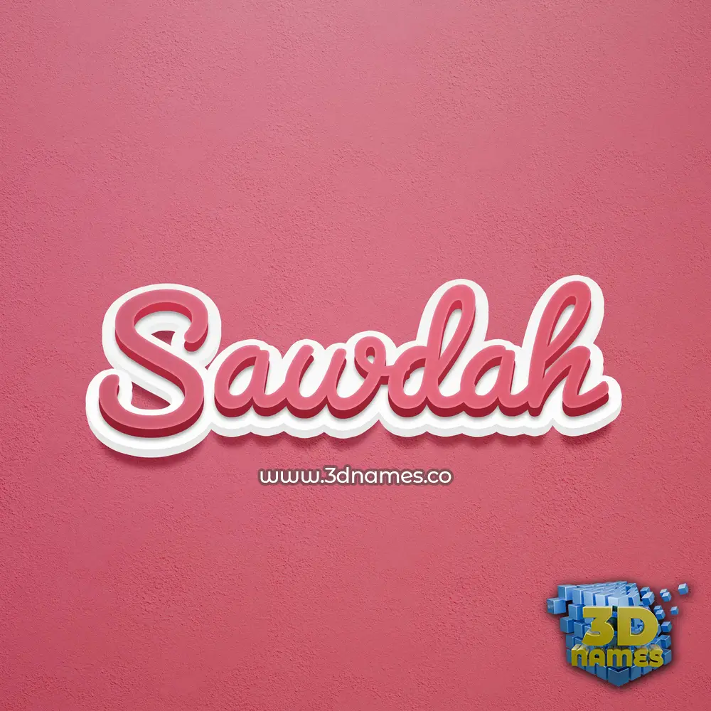 sawdah in Red Scribble style - 3D name wallpaper