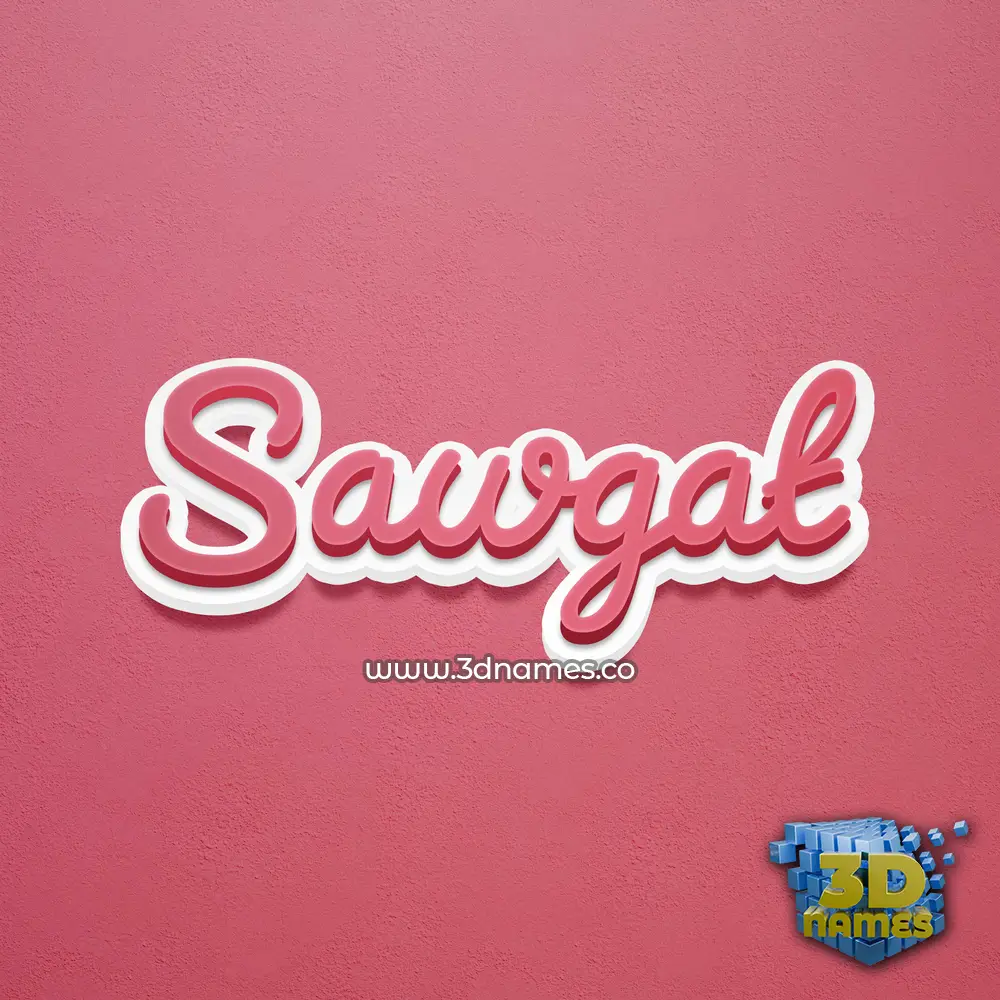 sawgat in Red Scribble style - 3D name wallpaper