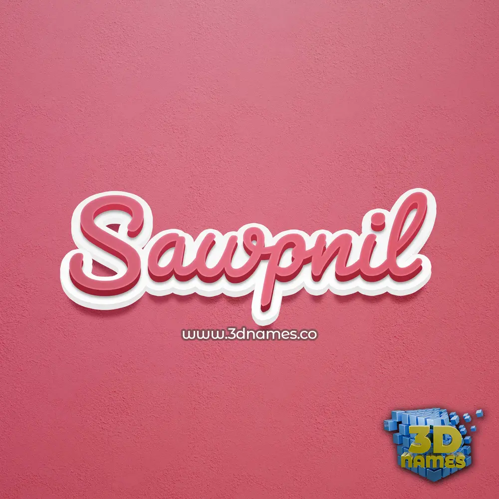 sawpnil in Red Scribble style - 3D name wallpaper