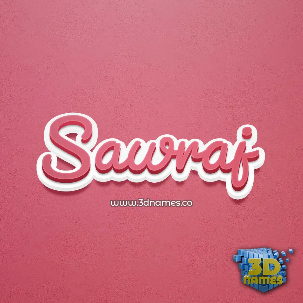 sawraj in Red Scribble style - 3D name wallpaper