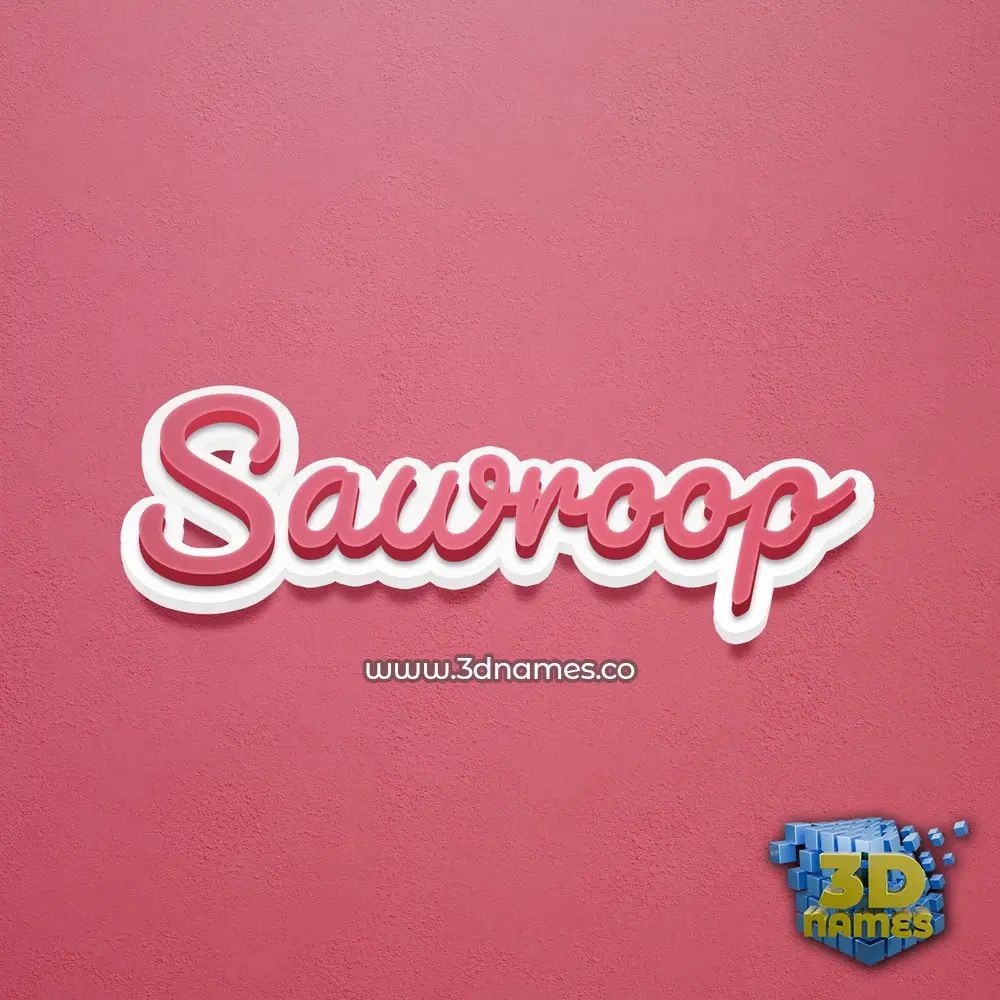 sawroop in Red Scribble style - 3D name wallpaper