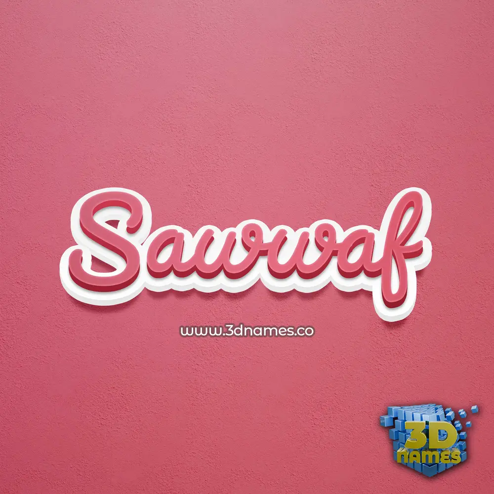 sawwaf in Red Scribble style - 3D name wallpaper