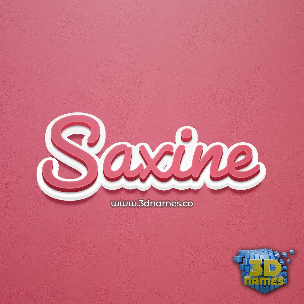 saxine in Red Scribble style - 3D name wallpaper