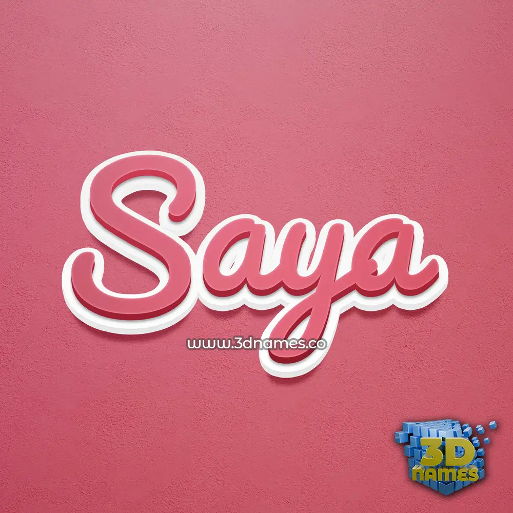 saya in Red Scribble style - 3D name wallpaper
