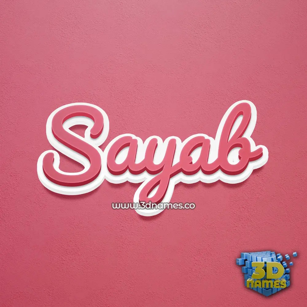sayab in Red Scribble style - 3D name wallpaper
