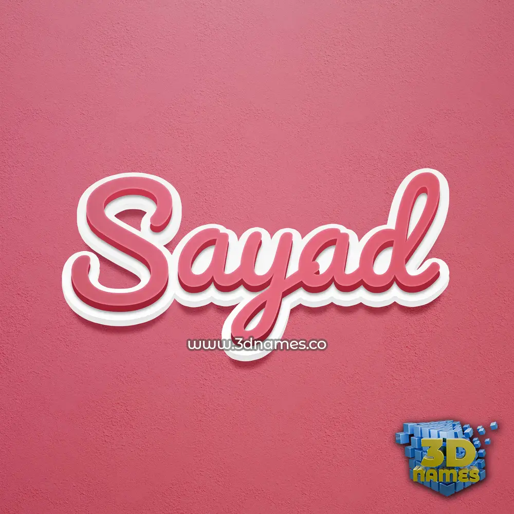 sayad in Red Scribble style - 3D name wallpaper