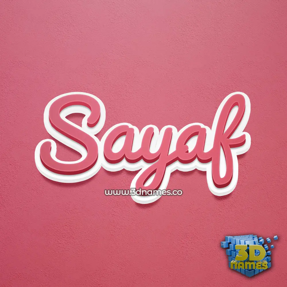 sayaf in Red Scribble style - 3D name wallpaper
