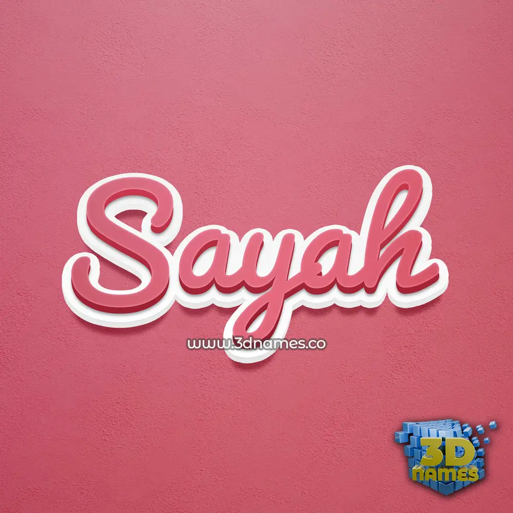 sayah in Red Scribble style - 3D name wallpaper