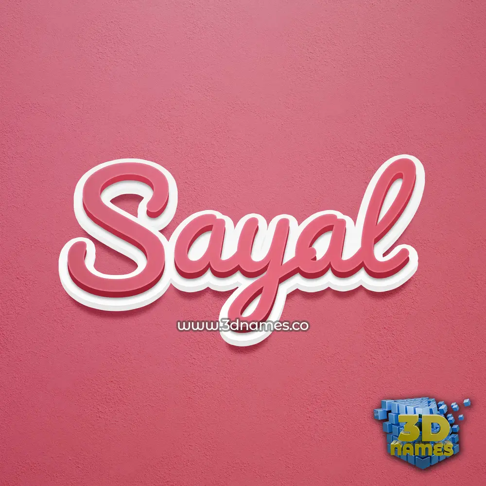 sayal in Red Scribble style - 3D name wallpaper