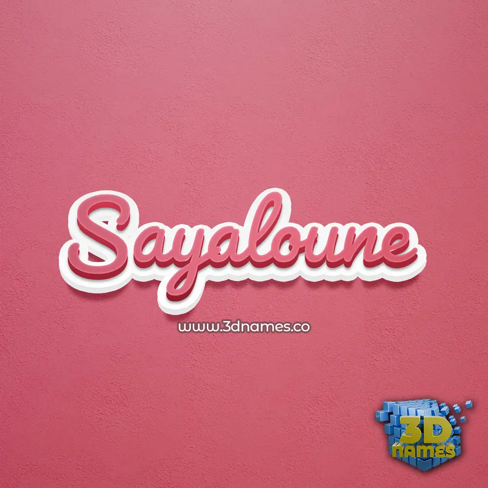 sayaloune in Red Scribble style - 3D name wallpaper