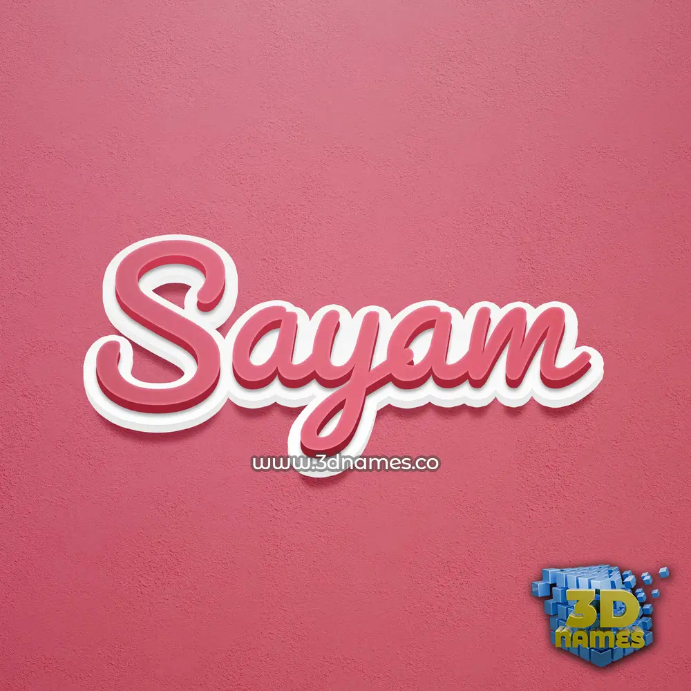 sayam in Red Scribble style - 3D name wallpaper