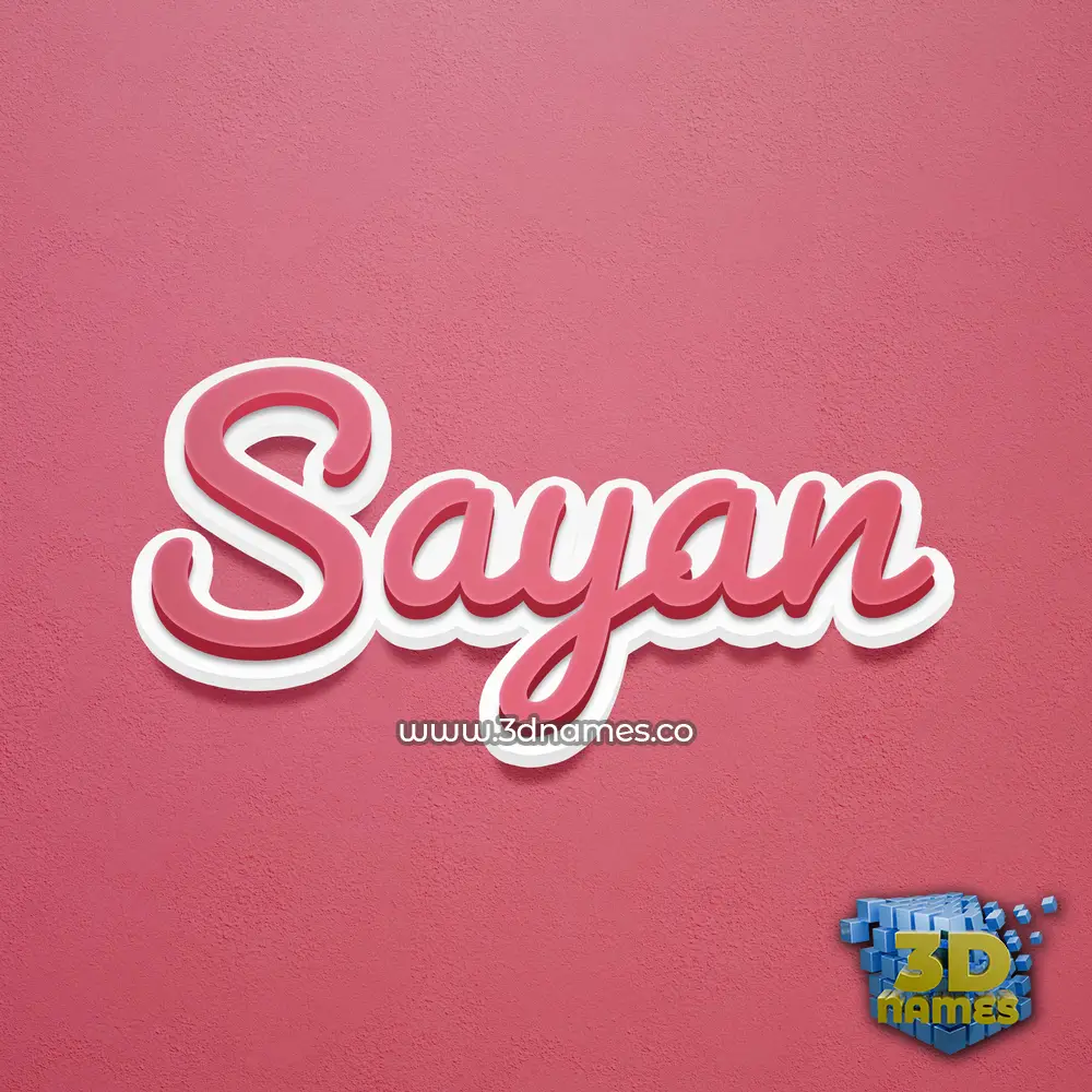 sayan in Red Scribble style - 3D name wallpaper