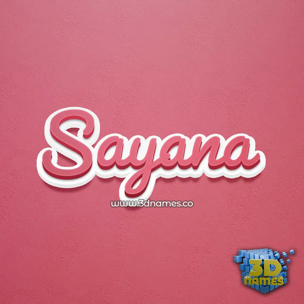 sayana in Red Scribble style - 3D name wallpaper